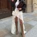 Elegant Casual Women's Irregular Hem Midi Skirt Elastic Waist A-Line Thin Summer Pleated Mid-Calf Casual England Style_ecoleips.com