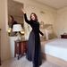 Winter Queen Velvet Dress – Long Sleeve High Waist Medieval-Inspired Maxi Dress With Puff Sleeves & Pleated Skirt_ecoleips.com