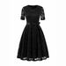 Women's Slim Fit Elegant Bow Dress Lace European American Style Spring Summer Fashion Cross Border Design_ecoleips.com
