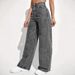 High-Waisted Wide-Leg Drape Jeans for Women Loose Straight Leg Slimming Floor-Length European American Style Export New_ecoleips.com