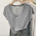 Women's Fashionable Short-Sleeved U-Neck Sweater Factory Direct Sales Relaxed Fit Inner Wear Stylish T-Shirt_ecoleips.com