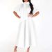 Women's Clothing Spring And Summer Temperament Puff Sleeve Solid Color Design Waist Strap Long Skirt_ecoleips.com
