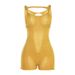 2025 Summer New Women's Sexy Hollow Out Bodycon Low Neck Tight Knit High Waist Casual Jumpsuit Shorts_ecoleips.com