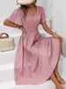 European And American Style Women's V Neck Polka Dot Pullover Casual Dress Spring/Summer New Arrivals SuperBuy Hot Selling_ecoleips.com