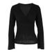 WG140 New Elegant Fashionable Women's Knitted Ribbed V-Neck Bell Sleeve T-Shirt With Unique Design For Cross-Border_ecoleips.com