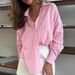 Women's Clothing Striped Shirt Outerwear Women's Design Lazy Long Sleeve Cardigan Breathable Style_ecoleips.com