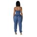 Women's Clothing Splicing Tube Top Women's High Elastic Fashion Waist Slimming Denim Jumpsuit_ecoleips.com