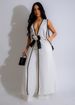 Hot Sale Fashion European And American Women's Sexy Camellia Bow Sleeveless Long Vest Dress Wide Leg Pants Set_ecoleips.com