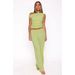 Women's Clothing Women's Two Piece Suit One Shoulder Oblique Collar Wide Leg Pants Elastic Bubble Design European American Style Clothing_ecoleips.com