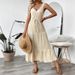 Leisure Vacation 2025 Summer New Texture Sleeveless Seaside Dress_ecoleips.com