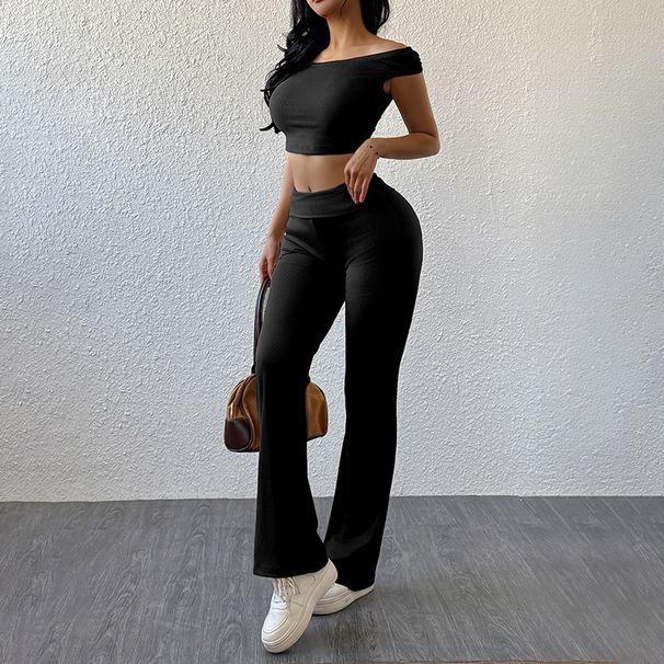 Women's Clothing Versatile Leisure Sports Simple Solid Color Close Fitting Fashion Suits_ecoleips.com