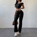 Women's Clothing Versatile Leisure Sports Simple Solid Color Close Fitting Fashion Suits_ecoleips.com