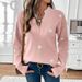 Women's Heart Shaped Round Neck Pullover Knit Sweater V Neck Patchwork Lace Design Casual Acrylic Polyester For Autumn Winter Valentine's Day_ecoleips.com