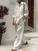 Women’s Loose-Fit Long Sleeve Shirt & Pants Set – Soft Breathable Fabric, Relaxed Style, Versatile Casual Outfit For Fall_ecoleips.com