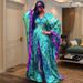 Women's Clothing Digital Printing Simulation Silk Satin Loose Trousers Robe Two Piece Suit_ecoleips.com