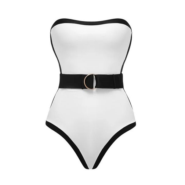 Women’s Clothing Black And White Contrast Hot Spring Vacation High End Swimsuit Female_ecoleips.com