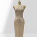 Women's Clothing Sexy Nude Mesh Sleeveless Bodycon Dress With Sparkling Rhinestones Fashion Party Performance Women's Dress_ecoleips.com