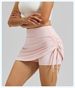 K New Wrinkled Sports Short Skirt For Women, Anti Hiking High Waist Running Vacation, Two Short Yoga Shorts_ecoleips.com