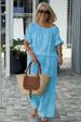Spring/Summer Women's Two-Piece Set American Style Drawstring Round Neck Top And Loose Pants Casual Comfortable_ecoleips.com