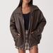 K Leather Jacket Motorcycle Style Top Silhouette, Lapel, Elastic Hem, Zipper, PU Leather Jacket Jacket_ecoleips.com