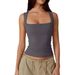 Women's Clothing Camisole Vest Hot Girl Fashion Camisole Style Autumn Square Collar Top Milk Silk_ecoleips.com