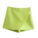2025s Women's Fashion Skirt Pants Versatile Solid Color Casual Irregular High Waist Shorts_ecoleips.com