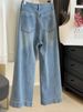 K Nine Point Straight Leg Wide Edge Jeans For Women's New High Waist Slimming Versatile Narrow Leg Pants_ecoleips.com