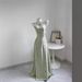 New Cross-border Vintage French Lace Sexy Strap Dress, Long Gown, Elegant Dress For Seaside Vacations_ecoleips.com
