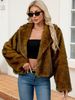 Women's Faux Fur Coat Elegant Shawl Collar Long Sleeve Jacket – Soft & Warm Winter Outerwear For Office & Casual_ecoleips.com