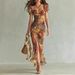 Spring Floral Wrap Dress V-Neck Ruffle Hem Casual Party Women's Dress Elegant Waist-Defining Belt Date Nights Brunch XS-XXL_ecoleips.com
