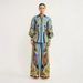 Women's Fashion Personality Printed Puff Sleeve Suit Leisure Tie Rope Holiday_ecoleips.com