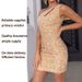 Foreign Trade European And American Women's Fashion Sexy One-Shoulder Chain Detail Sequin Slim Fit Bodycon Dress_ecoleips.com