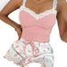 Europea Ad America Cross-Border Lace Strap Shorts Set Comfortable Stretchy Casual Wearable Outside Home Wear For_ecoleips.com