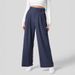 2025 New European And American Cross-Border Trade Draped High-Waisted Wide-Leg Versatile Casual Loose Long Pants_ecoleips.com