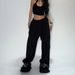 Women's Clothing Hot Girl Casual Pants Summer New Style Solid Color Simple Loose Jazz Street Dance Sports Pants_ecoleips.com