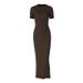 Women's Clothing 2024 Autumn New Fashion Round Neck Slim Fit Back Tie Long Seve Dress Foreign Trade_ecoleips.com