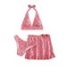 Trendy Floral Bikini Set With Wrap Skirt - Adjustable Straps & Underwire Support - Polyester/Spandex Blend (S/M/L/XL)_ecoleips.com