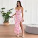 AD183 European And American Cross-border 2025 Summer Fashion Trend Women's New Strapless Backless Printed Bodycon Dress_ecoleips.com