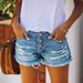 Women's Clothing Trendy Women's Ripped Fringed Denim Straight Breasted Shorts Women's Hot Pants_ecoleips.com