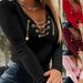 Women's Clothing Spring New Arrival Elegant Long Sleeved V Neck Solid Color Women's Casual T Shirt With Heart And Metal Chain Decoration_ecoleips.com