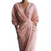 Independent Website Cross-border European And American New Women's Clothing V-neck Waist-cinching Dress, Spring-summer_ecoleips.com