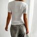 Women's Lace Trimmed Deep V Neck Tie up Bow Top Short Sleeve T-Shirt New Style 2026 European American Cross Border Fashion_ecoleips.com