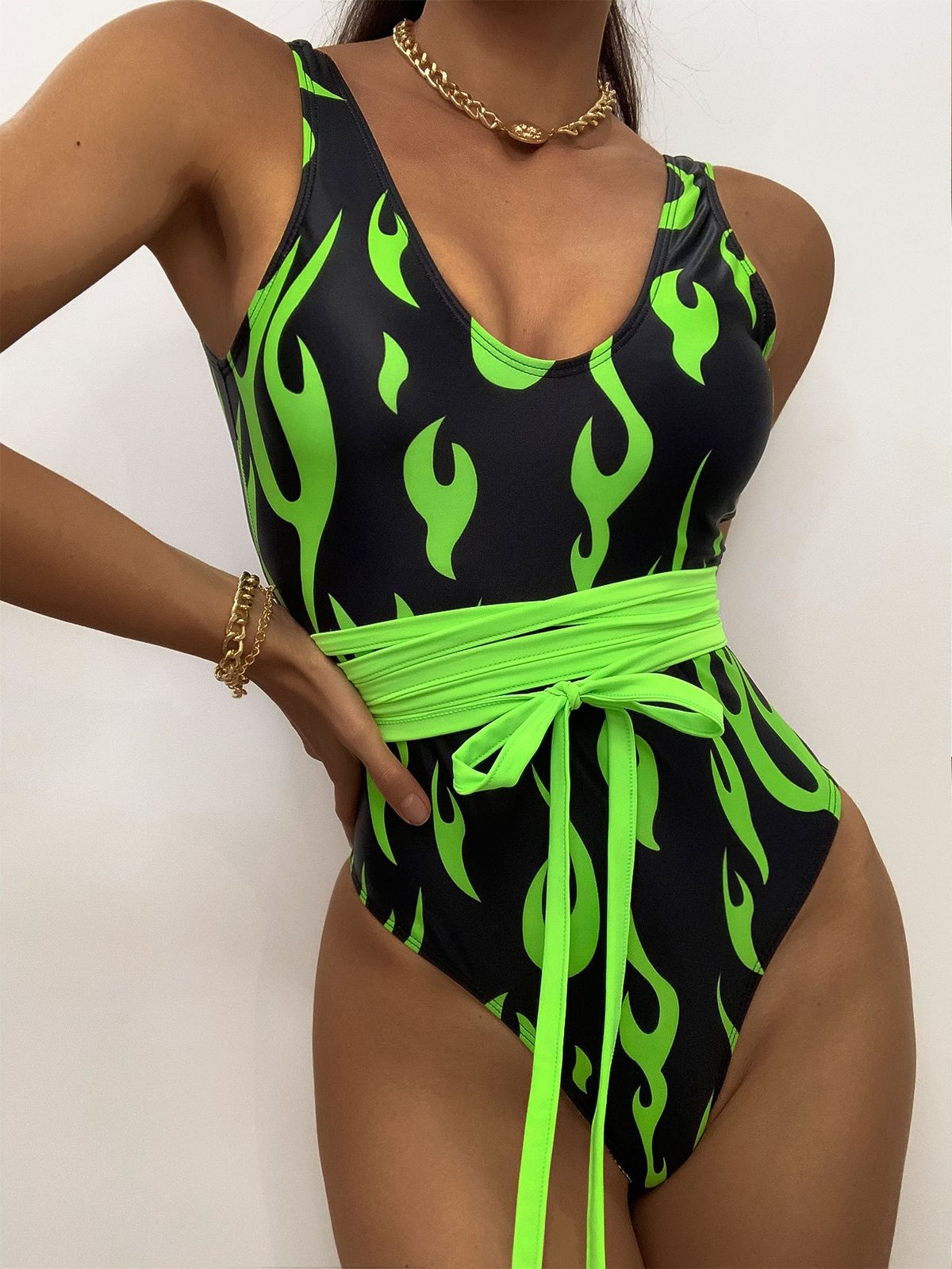 Women's Clothing Fit Bikini Swimwear Outdoor Sports One-piece Swimsuit_ecoleips.com