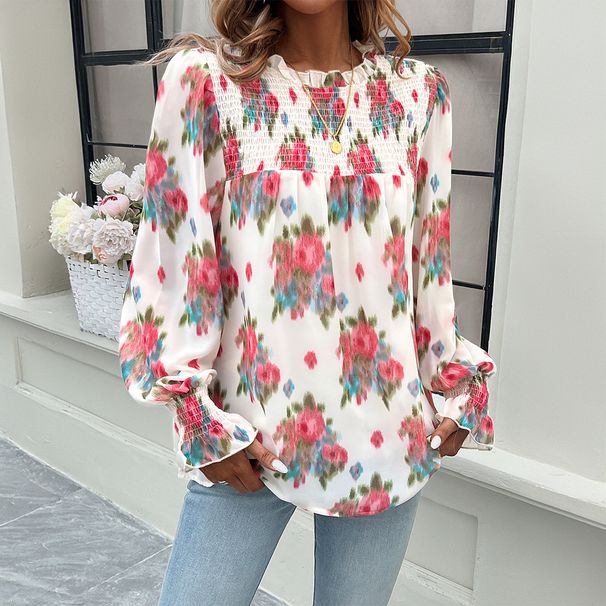 DiYun Develops Designs 's Floral Print Shirt Tops Spring/summer 2026, Featuring An Elegant And Sophisticated_ecoleips.com