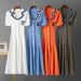 Women's French Style Knit Dress - Elegant Polo Collar Embroidered Long Maxi Dress_ecoleips.com