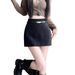 Khaki Suede High-Waisted Midi Skirt for Petite Women Hip Covering Retro Style A-Line Mini Skirt for Autumn And Winter_ecoleips.com