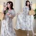 Summer New Korean Fashion Printed Maternity Dress_ecoleips.com