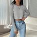 Voya International Best-selling Women's Casual Versatile T-shirt, Spring/summer Simple Commuter Solid Color Short Crop Top_ecoleips.com