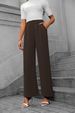K Women's Temperament Commuting High Waisted Pants, Loose Straight Leg Long Pants, Wide Leg Pants_ecoleips.com