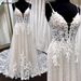 Women's Clothing Bridal Light Wedding Dress V Neck Sling Main Wedding Dress Lace Heavy Work Dress Female_ecoleips.com